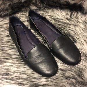 Vaneli Scallop Ballet Flats Black Size 9